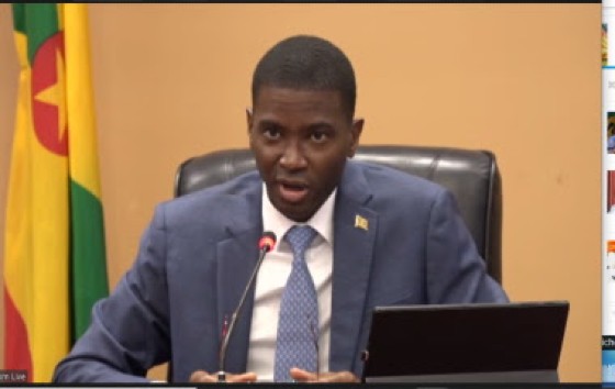 Prime Minister Dickon Mitchell speaking at news conference (CMC Photo)