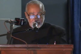 OECS Director General, Dr. Didacus Jules, addressing the opening of he OECS summit in Antigua on Sunday night (CMC Photo)