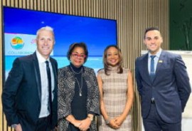 Dona Regis-Prosper, Secretary-General and CEO (second from right), is pictured with (l-r) CTO Chapter UK & Europe Chairman Colin Pegler, Board member Cheryl Carter, and Director Florian Valmy-Devillers, in London .