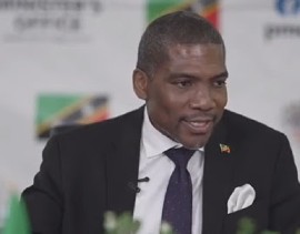 Prime Minister and CARICOM chairman, Dr. Terrance Drew speaking to reporters on Tuesday (CMC Photo)