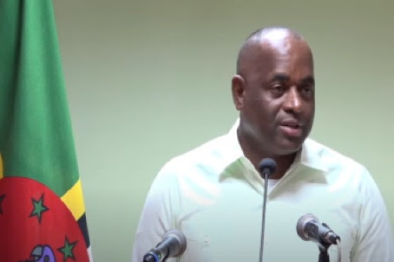 Prime Minister Roosevelt Skerrit, speaking at news conference (CMC Photo)