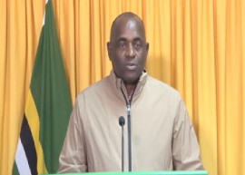 Dominica Prime Minister and CARICOM chairman, Roosevelt Skerrit at news conference on Tuesday (CMC Photo)