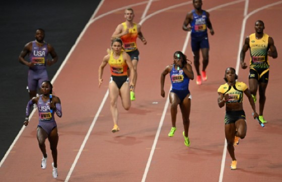 Jamaica (right) finished second in the mixed 4×100 relay in the Ultimate Championships.