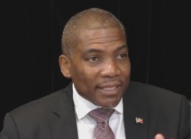 Prime Minister Dr. Terrance Drew, speaking at news conference on Monday (CMC Photo)