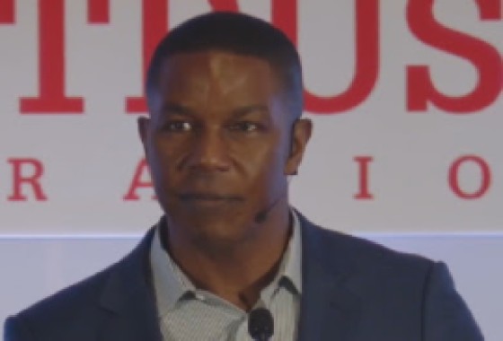 Executive director of  the Trinidad and Tobago United Trust  Corporation (UTC), Nigel Edwards, addressing the annual general meeting on Wednesday (CMC Photo)