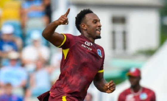ast bowler Matthew Forde celebrates ones of his three wickets during Saturday’s third ODI against England.