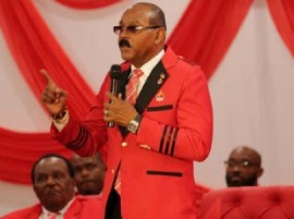 Prime Minister Gaston Browne, speaking at party’s convention on Sunday (CMC Photo)