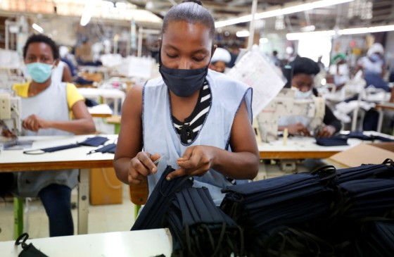 Women work at a garment factory in Latin America and the Caribbean