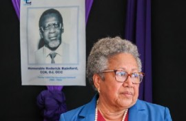 CARICOM Secretary General, Dr, Carla Barnett paying tribute to the late Roderick Rainford, a former CARICOM secretary general.