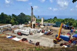 The geothermal energy drilling rig before it was dismantled in 2019 (Photo: Lance Neverson/Facebook