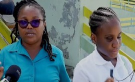 Yolanda Grant, left, and her blind daughter, Faith Grant (Photo: SVGTV)