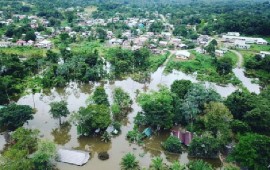 Heavy rains have caused widespread flooding in Suriname