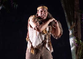 David Heron as Caliban in The Tempest. (Photo Credit- Bridget Huss)