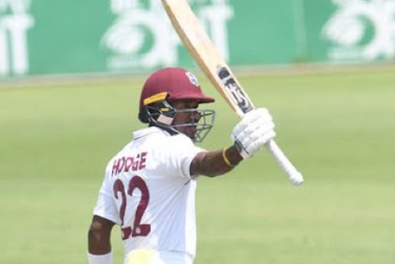 Kavem Hodge … struck his fifth first class hundred.