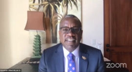 Governor Albert Bryan Jr. during CHTA's Caribbean Tourism Fireworks on Wednesday morning