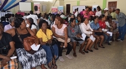 Scores of residents await free screening at the commemoration of World Cancer Day on Thursday, February 21 in Manchester, staged by the Southern Regional Health Authority (SRHA).