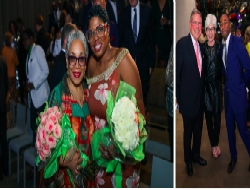 Left: Lowery Stokes Sims & Ebony G Patterson. Right: Alberto Ibarguen, Victoria Rogers, & Franklin Sirmans Photos by WorldRedEye.com.