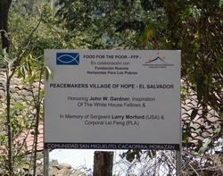 A 35-home community in San Miguelito, El Salvador, built by Food The Poor Donor retired Maj. Gen. Bernard “Burn” Loeffke, is providing poor families in this mountainous region with the opportunity to break the cycle of poverty. (Photo/Food For The Poor)