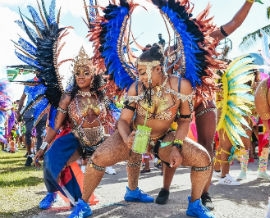Online viewers will still get to enjoy the pageantry of the costumes and experience the sounds of steel pan music during carnival. PHOTO CREDIT: - Photograph by RJ Deed/miamicarnival.org