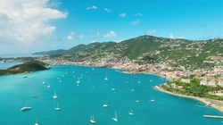 A beautiful view of the Charlotte Amalie Harbor in St. Thomas.