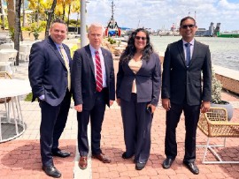 Vice President Harris’ Special Advisor for the Western Hemisphere Joseph Salazar, WHA Deputy Director Caribbean Affairs Michael Taylor, U.S. Embassy Economic Chief Valerie Laboy, and chair of the Decarbonization Task Force Dr. Dale Ramlakhan.