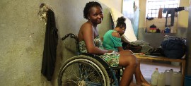 Judith, a 27-year-old mother of two suffered a spinal cord injury from a gunshot wound (UN Photo)