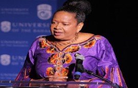Dr. June Soomer speaking at the launch of the United Nations’ Second Decade for People of African Descent at the University of The Bahamas