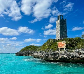 The Watch Tower on Blue Lagoon Island in The Bahamas
