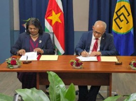 Ramdin has transferred management of the Ministry of Foreign Affairs, International Business and International Cooperation to his colleague from Defence, Krishna Mathoera.