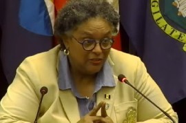 Prime Minister Mia Mottley speaking at news conference (CMC Photo)
