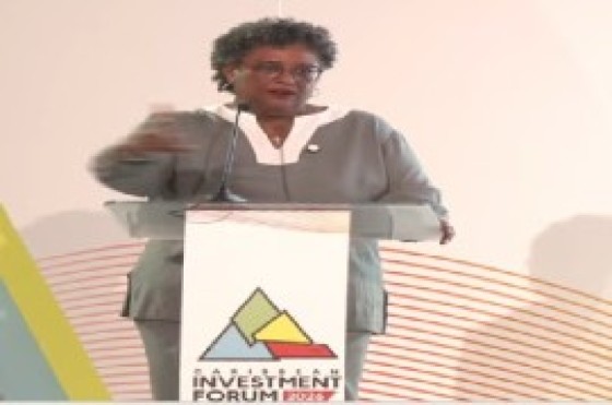 Barbados Prime Minister Mia Mottley addressing the opening of the Caribbean Investment Forum (CIF2026) on Tuesday (CMC Photo)