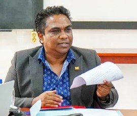 Agriculture, Animal Husbandry and Fisheries Minister, Mike Noersalim speaking during the meeting on Tuesday