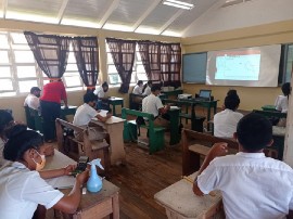 Students at North West District in the Hinterland last summer. (CINJ photo)