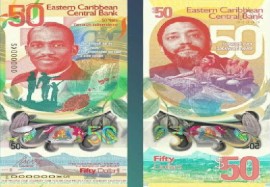 Commemorative notes featuring Sir Eric Gairy (Left) and Maurice Bishop (CMC Photo)