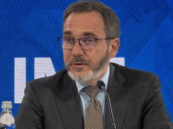 Economic Counsellor and Director of the IMF’s Research Department, Pierre-Olivier Gourinchas, addressing the news conference on Tuesday (CMC Photo)