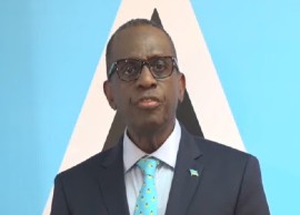 Prime Minister Phillip J Pierre announcing December 1 as the date for fresh elections in St. Lucia (CMC Photo)