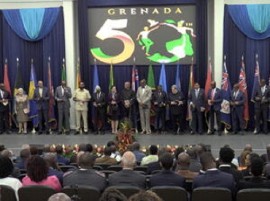 CARICOM leaders at the opening of their 47th regular meeting in Grenada on Sunday (CMC Photo)