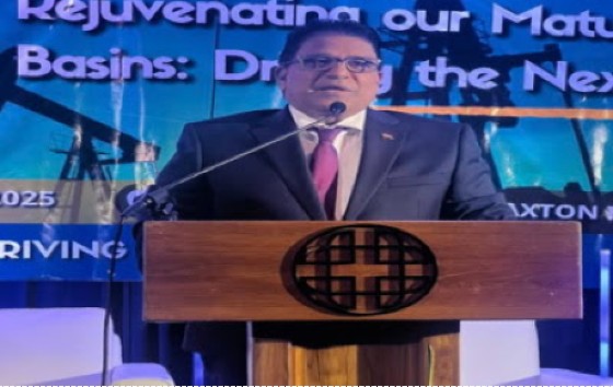 Energy and Energy Industries Minister, Dr. Roodal Moonil, addressing the Society of Petroleum Engineers of Trinidad and Tobago’s (SPETT) 2025 Mature Basin Energy Symposium (CMC Photo)