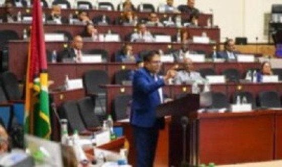 Finance Minister Dr Ashni Singh delivering the 2024 national budget