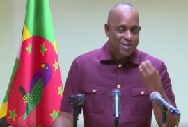 Prime Minister Roosevelt Skerrit reiterates call for adherence to international law during news conference on Monday (CMC Photo)