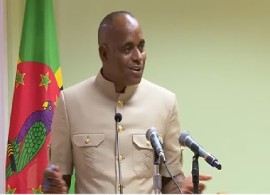 Prime Minister Roosevelt Skerrit speaking at news conference on Monday (CMC Photo)