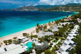 An aerial view of Spice Island Beach Resort