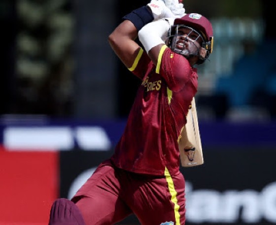 Steve Wedderburn goes on the attack during his half-century against Sri Lanka on Tuesday. (Photo courtesy ICC)