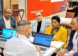 Team Martinique meeting with airline executives at Routes Americas in Chicago last year (CTO Photo)