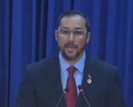 Energy and Energy Industries Minister, Stuart Young, speaking at the post cabinet news conference on Thursday (CMC Photo)