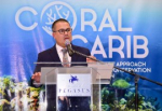 Minister without portfolio in the Ministry of Economic Growth and Job Creation, Senator Matthew Samuda addressing the launch of the CoralCarib project in New Kingston. (Photo: JIS)