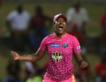Captain Hayley Matthews celebrates Barbados Royals’ capture of the Women’s Caribbean Premier League title. (Photo courtesy CPLT20/Getty Images)